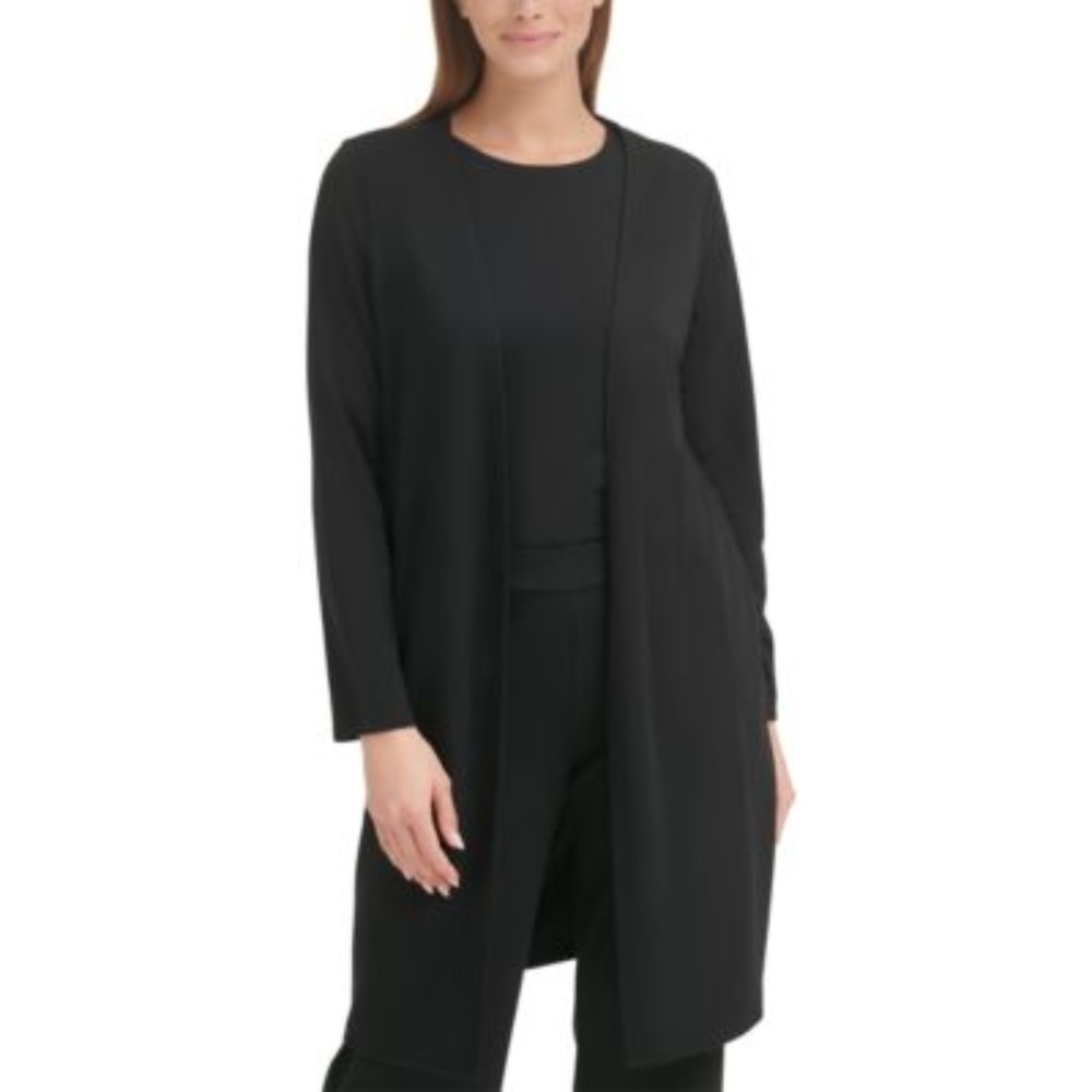CALVIN KLEIN FRENCH TERRY LONG CARDIGAN BLACK XS